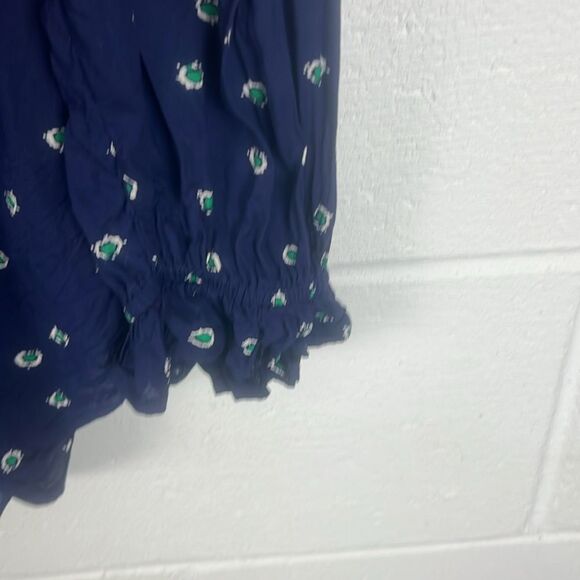 Anthropologie Vanessa Virginia Ashton navy peasant embellished jeweled blouse - Picture 7 of 9